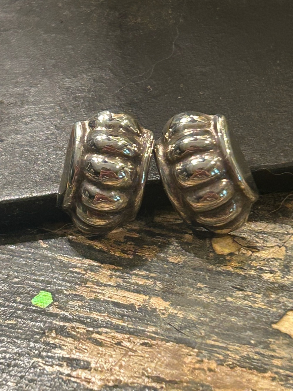 Taxco Mexico Vintage Sterling Silver Scalloped Earrings